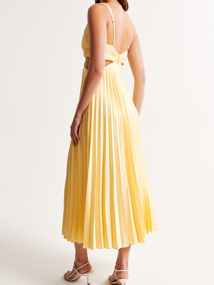 Sarai - Trendy V-Neck Solid Color Maxi Dress